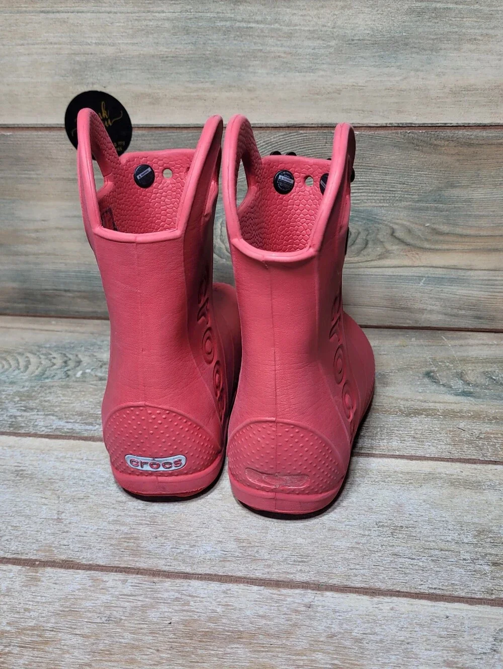 Crocs Waterproof Red Pull On Rain Boots Kids Size C 10